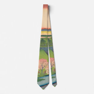 Spring Mt Fuji Vintage Ukiyo-e Japanese Art Tie