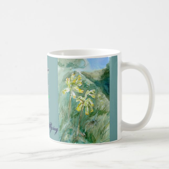 Spring mug with Cowslips Primula veris (Right)