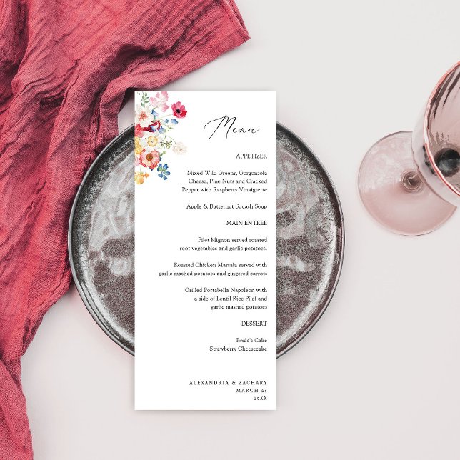 Spring Multi Colour Florals Tall Menu (Creator Uploaded)