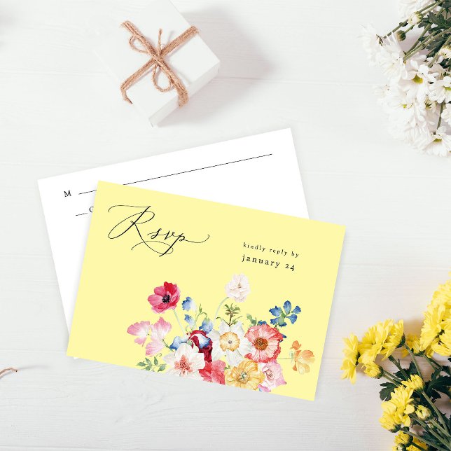 Spring Multi Colour Florals w Meal RSVP - Yellow (Creator Uploaded)