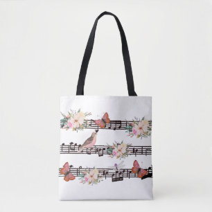 Spring music tote bag