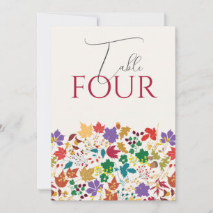 Spring Mustard Meadow Flower Wedding Table Number