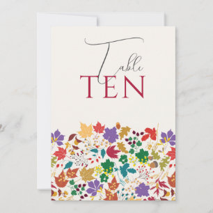 Spring Mustard Meadow Flower Wedding Table Number