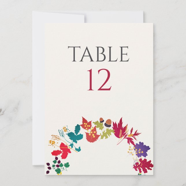 Spring Mustard Meadow Flower Wedding Table Number (Front)