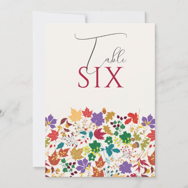 Spring Mustard Meadow Flower Wedding Table Number (Front)