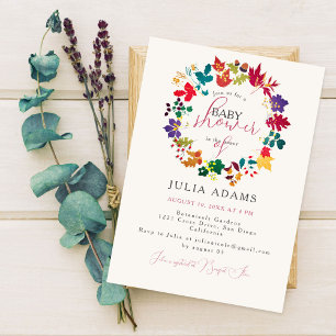 Spring Mustard Purple Meadow Baby Shower Invitation
