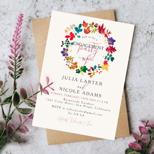 Spring Mustard Purple Meadow Engagement Party Invitation