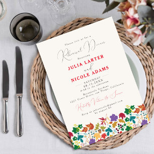 Spring Mustard Purple Meadow Rehearsal Dinner Invitation