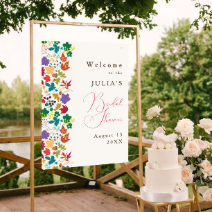 Spring Mustard Yellow Purple Flower Bridal Shower Poster