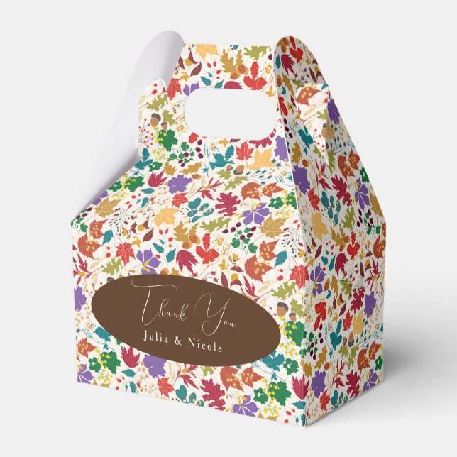 Spring Mustard Yellow Purple Meadow Flower Wedding Favour Box (Front Side)