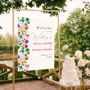 Spring Mustard Yellow Purple Meadow Flower Wedding Poster