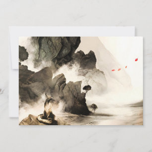 Spring Mystic Fox Misty Mountain Minimalist Zen Announcement
