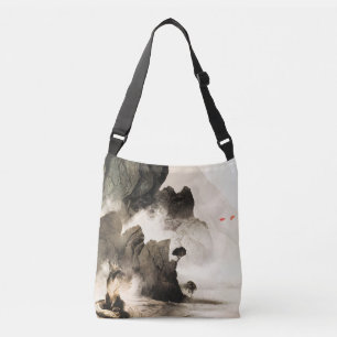 Spring Mystic Fox Misty Mountain Minimalist Zen Crossbody Bag