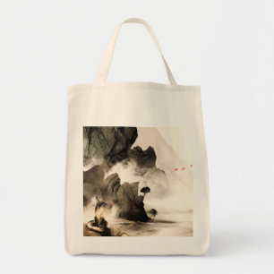 Spring Mystic Fox Misty Mountain Minimalist Zen Tote Bag