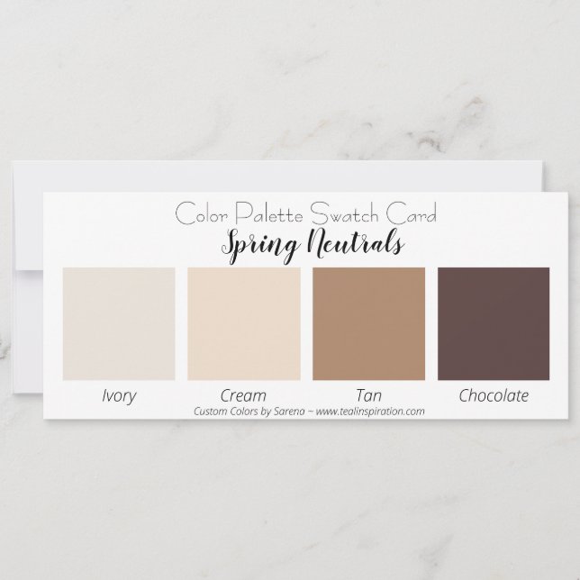 Spring Neutrals Colour Palette Swatch Card (Front)