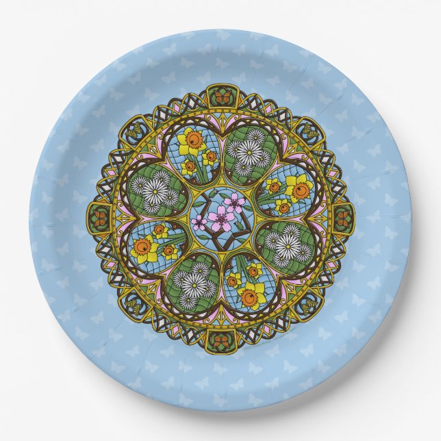 Spring Nouveau Paper Plate (Front)