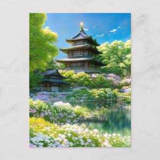 Spring Oasis, Wooden Pagoda Postcard