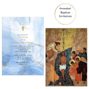 Spring of Eternal Life Orthodox Christian Baptism Invitation