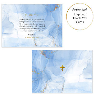 Spring of Eternal Life Orthodox Christian Baptism Thank You Card