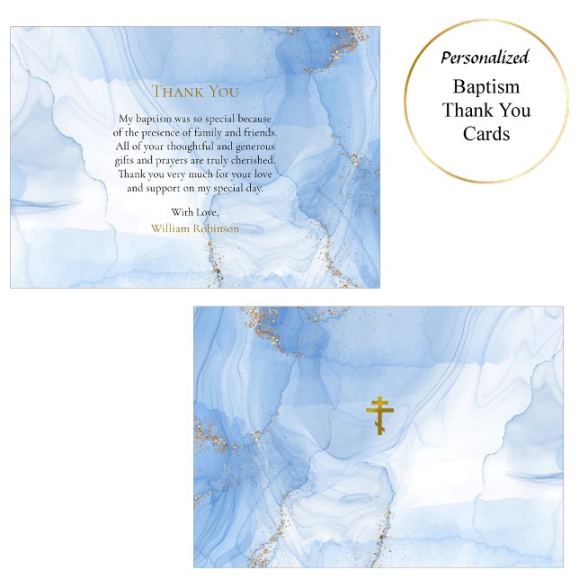 Spring of Eternal Life Orthodox Christian Baptism Thank You Card (Creator Uploaded)