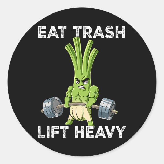 Spring Onion Gym Weight Training Eat Trash Lift He Classic Round Sticker (Front)