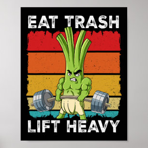 Spring Onion Gym Weight Training Eat Trash Lift He Poster