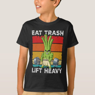 Spring Onion Gym Weight Training Eat Trash Lift He T-Shirt