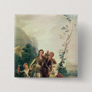 Spring or the Flower Seller, 1786 15 Cm Square Badge
