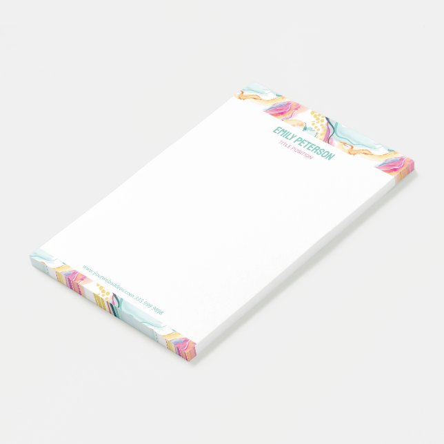 Spring organic texture with flowing wavy shapes post-it notes (Angled)