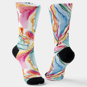 Spring organic texture with flowing wavy shapes socks