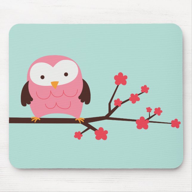 Spring Owl Mouse Pad (Front)