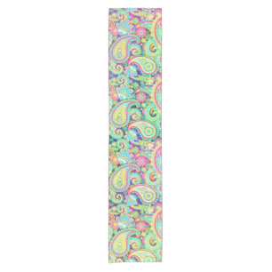 Spring paisley short table runner