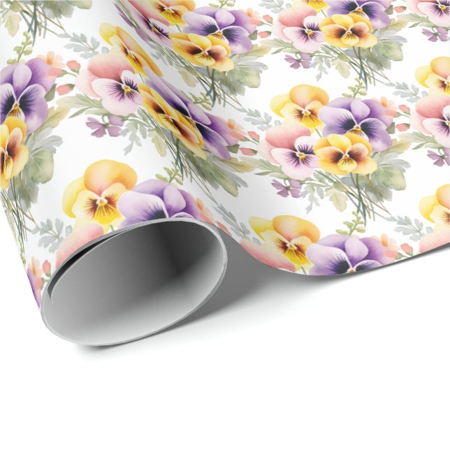 Spring Pansies Pansy Wrapping Paper (Roll Corner)