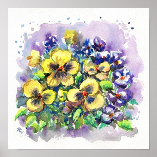 Spring Pansies Poster (Front)