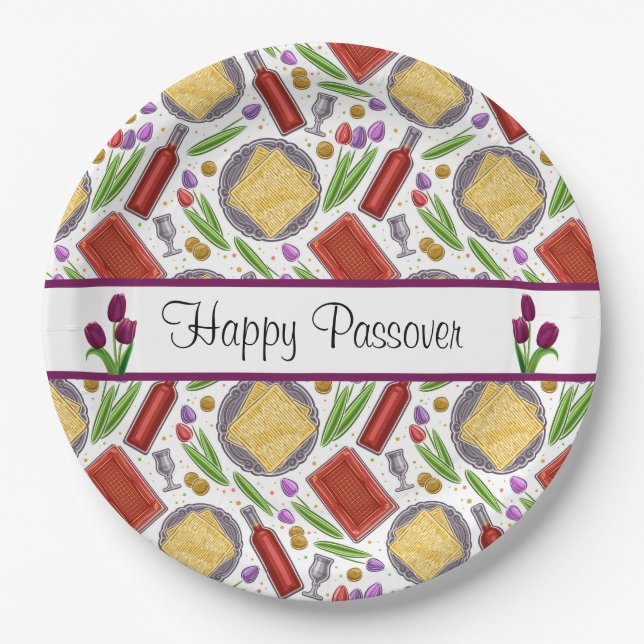 Spring Passover Paper Plate (Front)