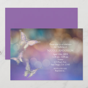 Spring Pastel Butterflies Party Invitations