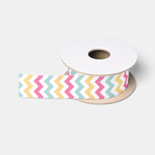 Spring Pastel Chevron Ribbon Satin Ribbon