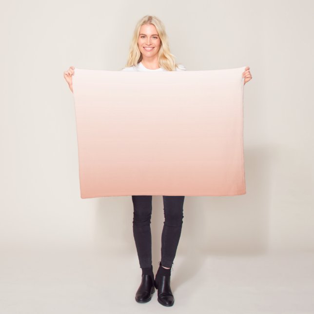 spring pastel colour blush peach ombre dusty pink fleece blanket (In Situ)