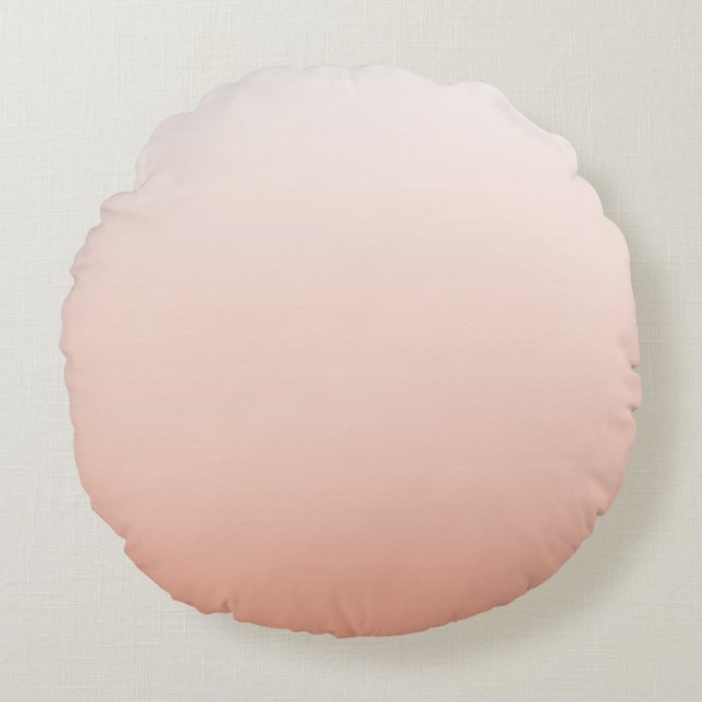 spring pastel colour blush peach ombre dusty pink round cushion (Front)