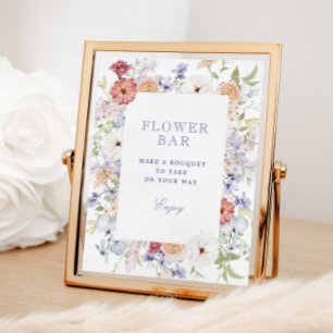 Spring Pastel Floral Bridal Shower Flower Bar Poster