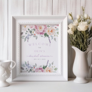 Spring Pastel Floral Bridal Shower Welcome Poster