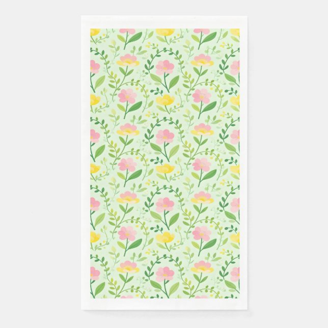 Spring Pastel Floral Pattern Napkin (Front)