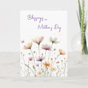 Spring Pastel Flowers and Butterflies Mother's Day Card
