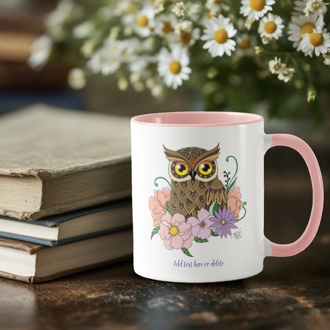 Spring Pastel Flowers Owl Mug (Creator Uploaded)