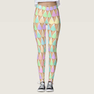 Spring Pastel Ice Cream Print Leggings