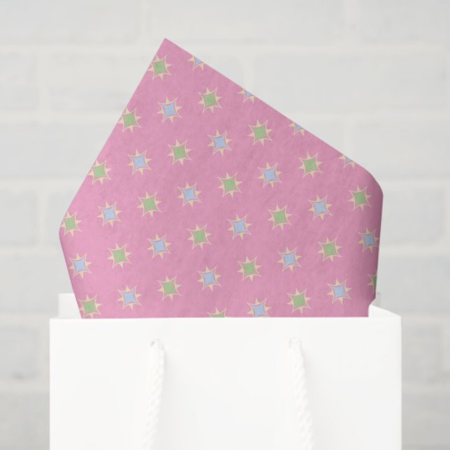 Spring Pastel Pattern pink green yellow sweet Tissue Paper (Gift Bag)