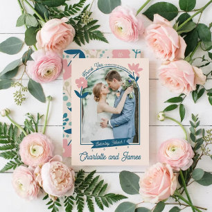 Spring Pastel Petals Flat Thank You Card