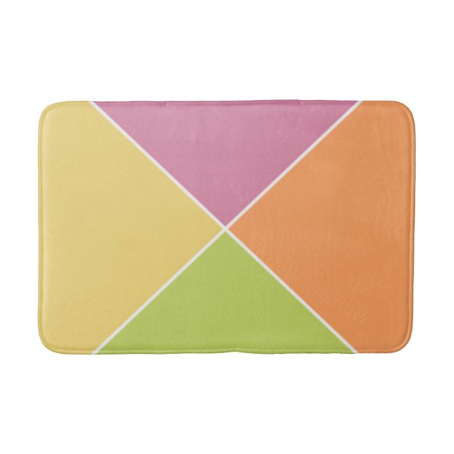 Spring Pastel Sherbet Argyle Bath Mat (Front)