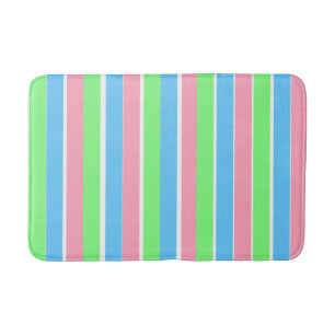 Spring Pastel Stripes  Bath Mat