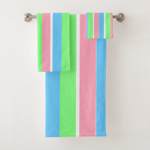 Spring Pastel Stripes  Bath Towel Set